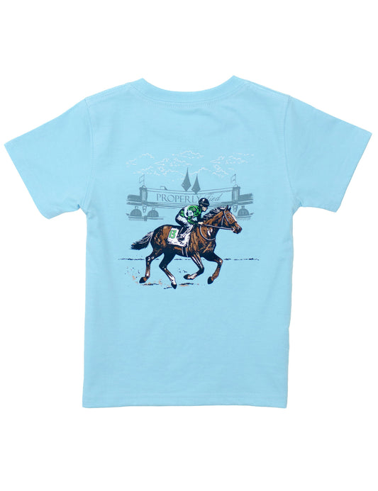 Boys Derby Day T-Shirt - Short Sleeve Aqua