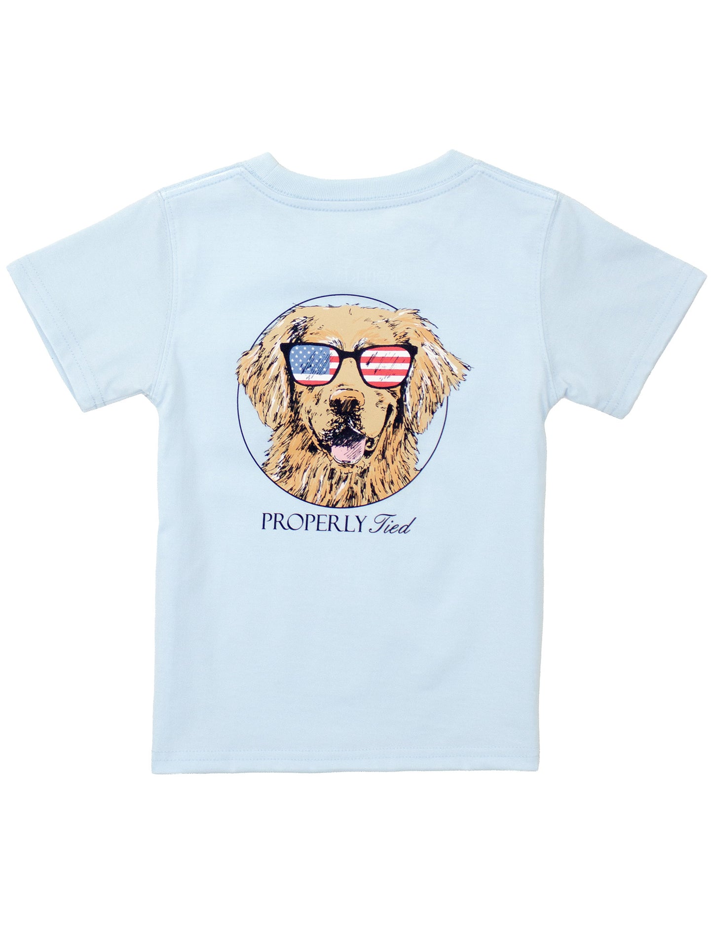 Boys Patriot Dog Short Sleeve Periwinkle