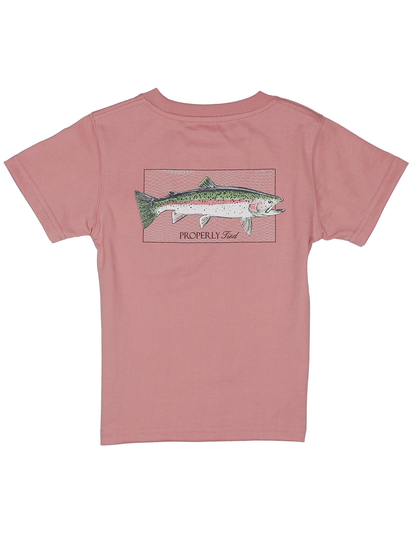 Boys Rainbow Trout Short Sleeve - Salmon