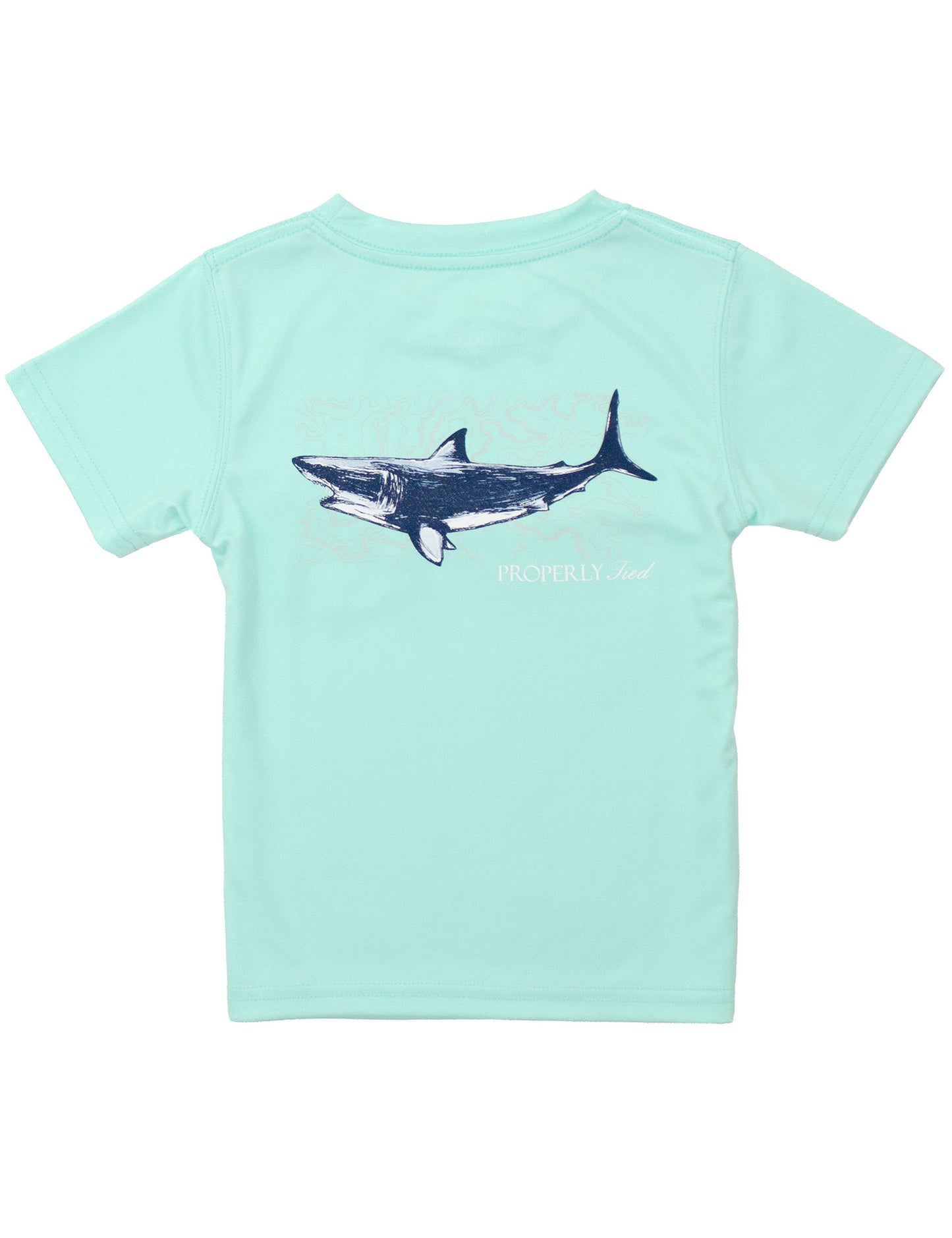 Boys Performance Tee Short Sleeve Topo Shark Seafoam