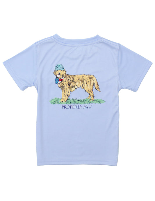 Boys Performance Tee Short Sleeve American Pup - Light Blue