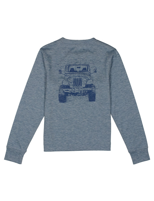 Boys Portland Pocket Tee Long Sleeve Rod Runner - Ocean