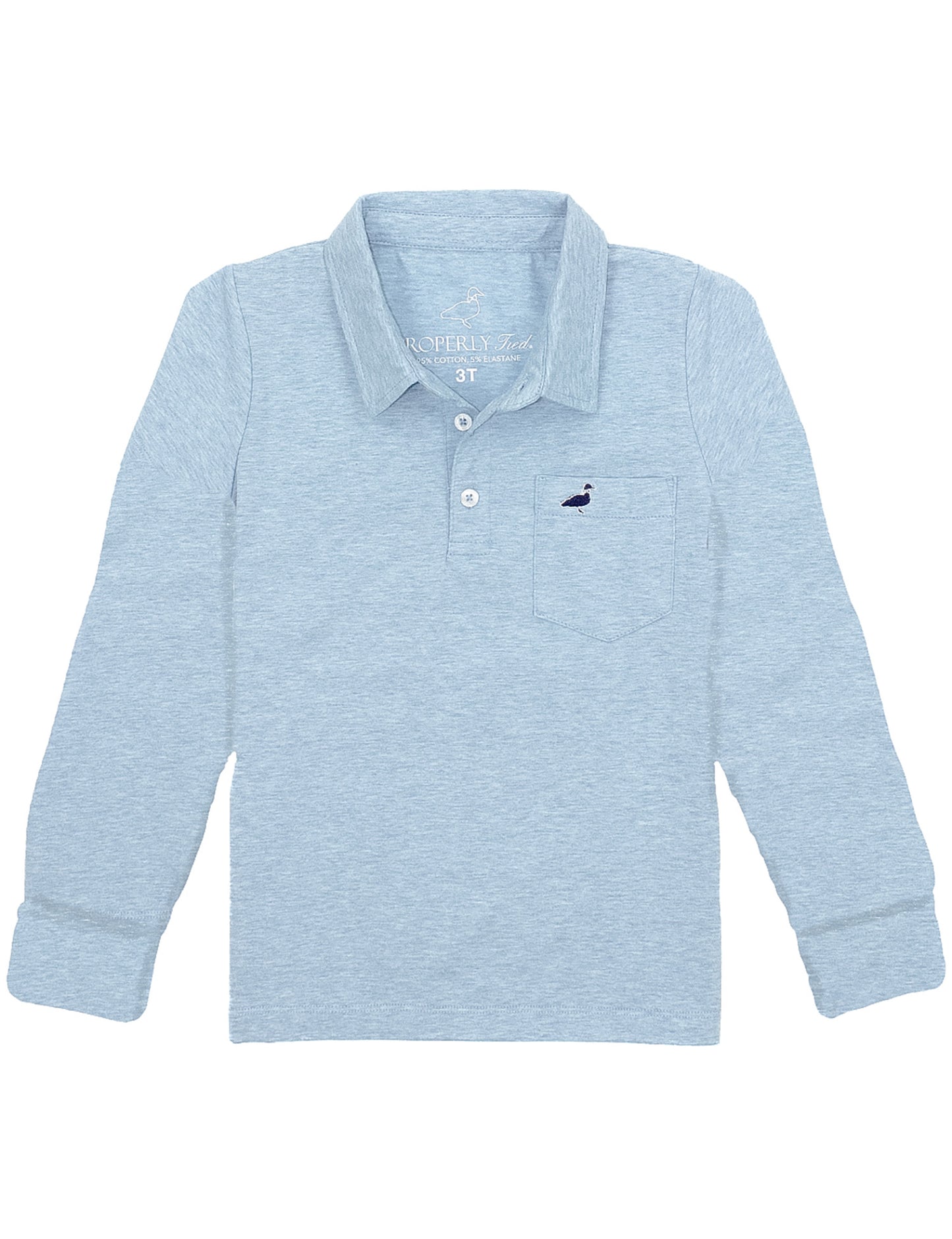 Boys Harrison Pocket Polo Long Sleeve Moon Blue