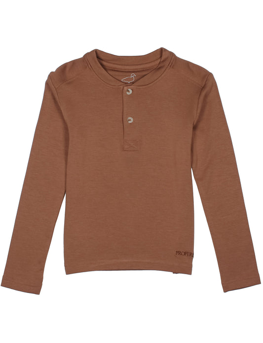 Boys Shoreline Henly Long Sleeve - Walnut
