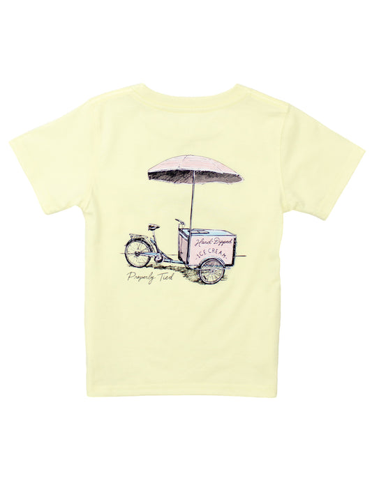 Girls Ice Cream Cart Short Sleeve Light Yellow