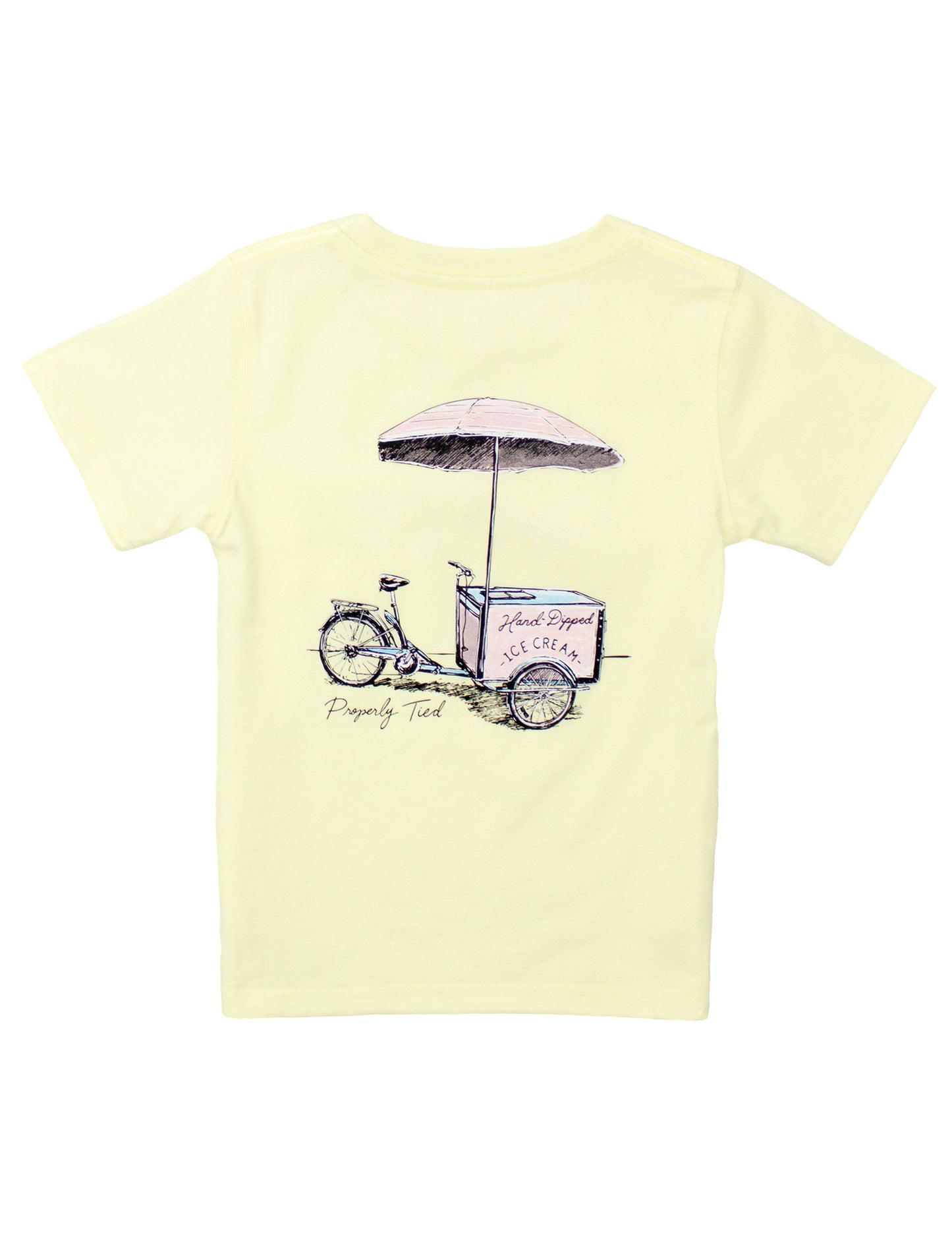 Girls Ice Cream Cart Short Sleeve Light Yellow
