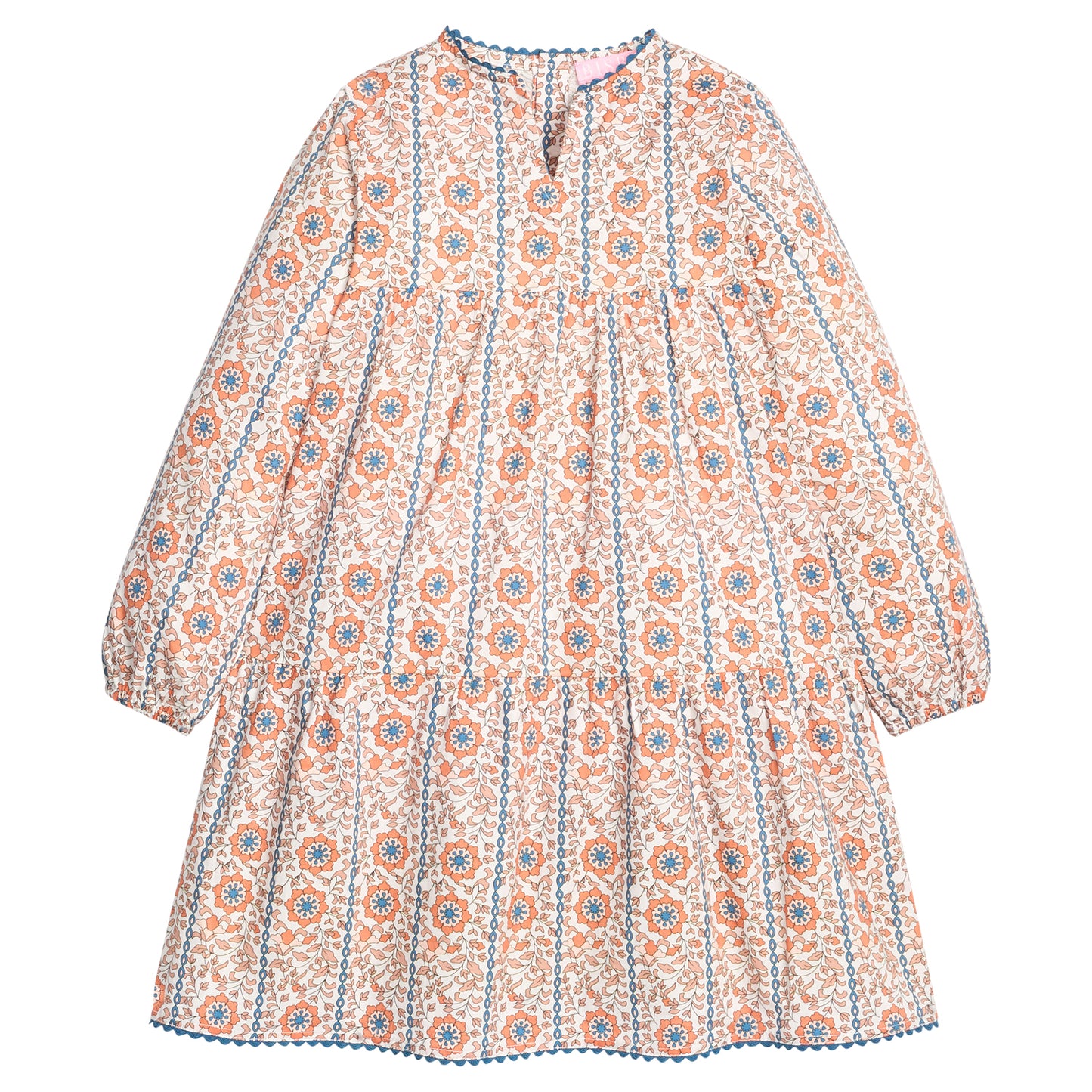 Long Sleeve Positano Dress - Verbier Vines Orange