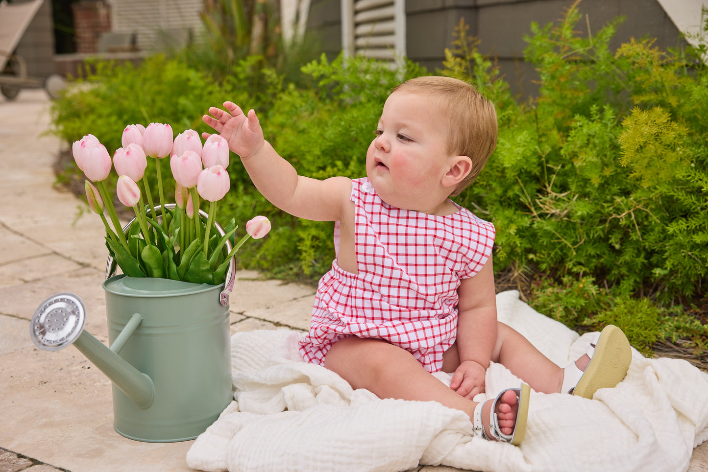 Louis Sunsuit - Red Windowpane