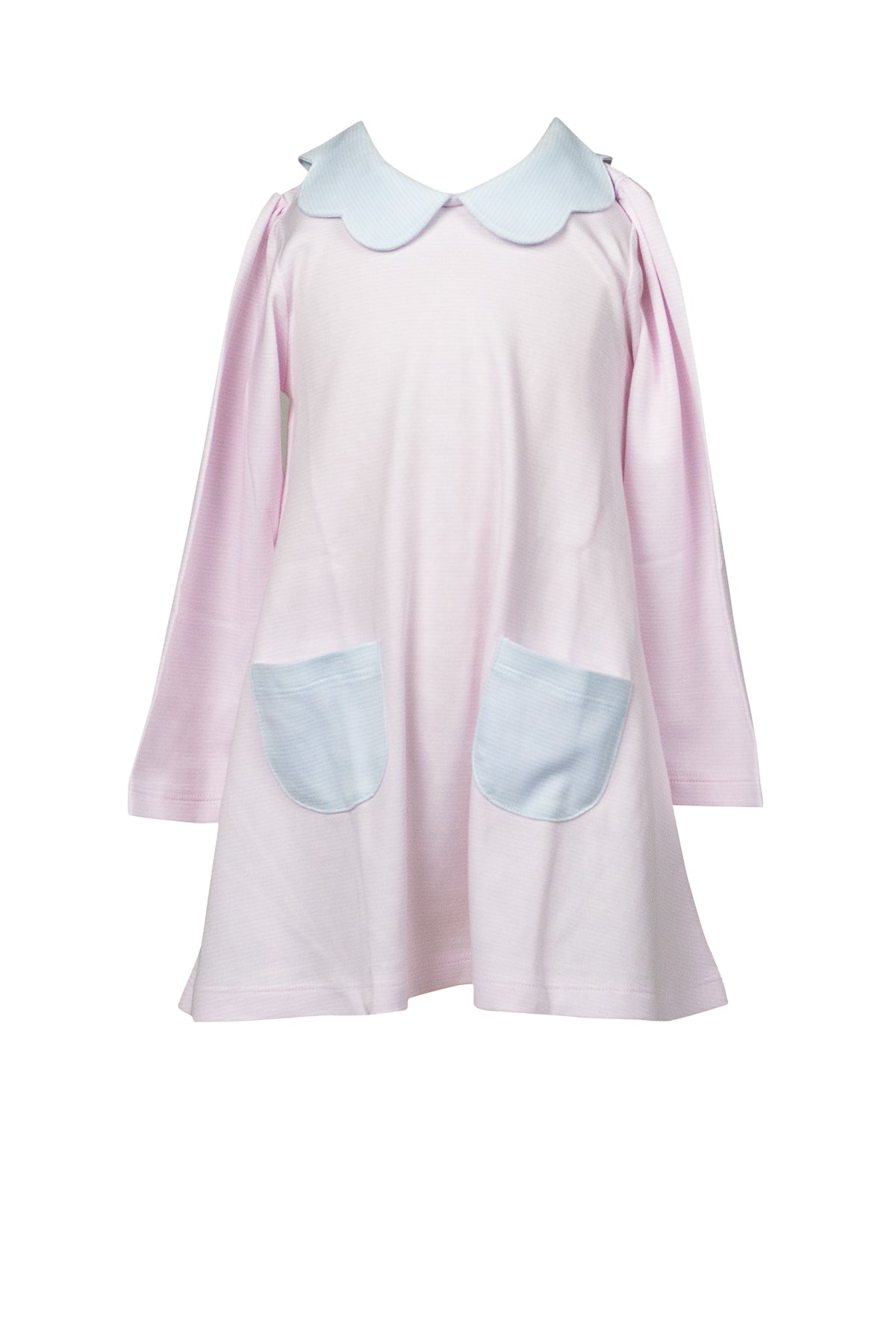 Pink Stripe Aline Scallop Dress