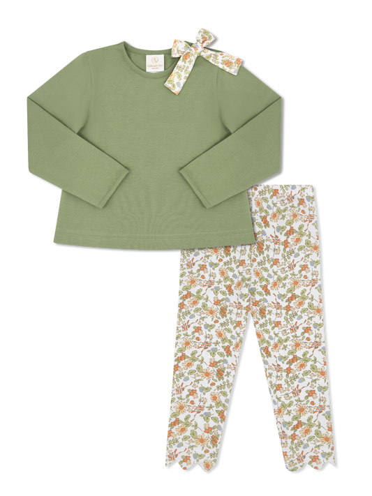 Madeline Legging Set - Saybrook Sage Knit, Hearthside Floral