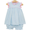 Meredith Bloomer Set - Light Blue Gingham/Light Pink