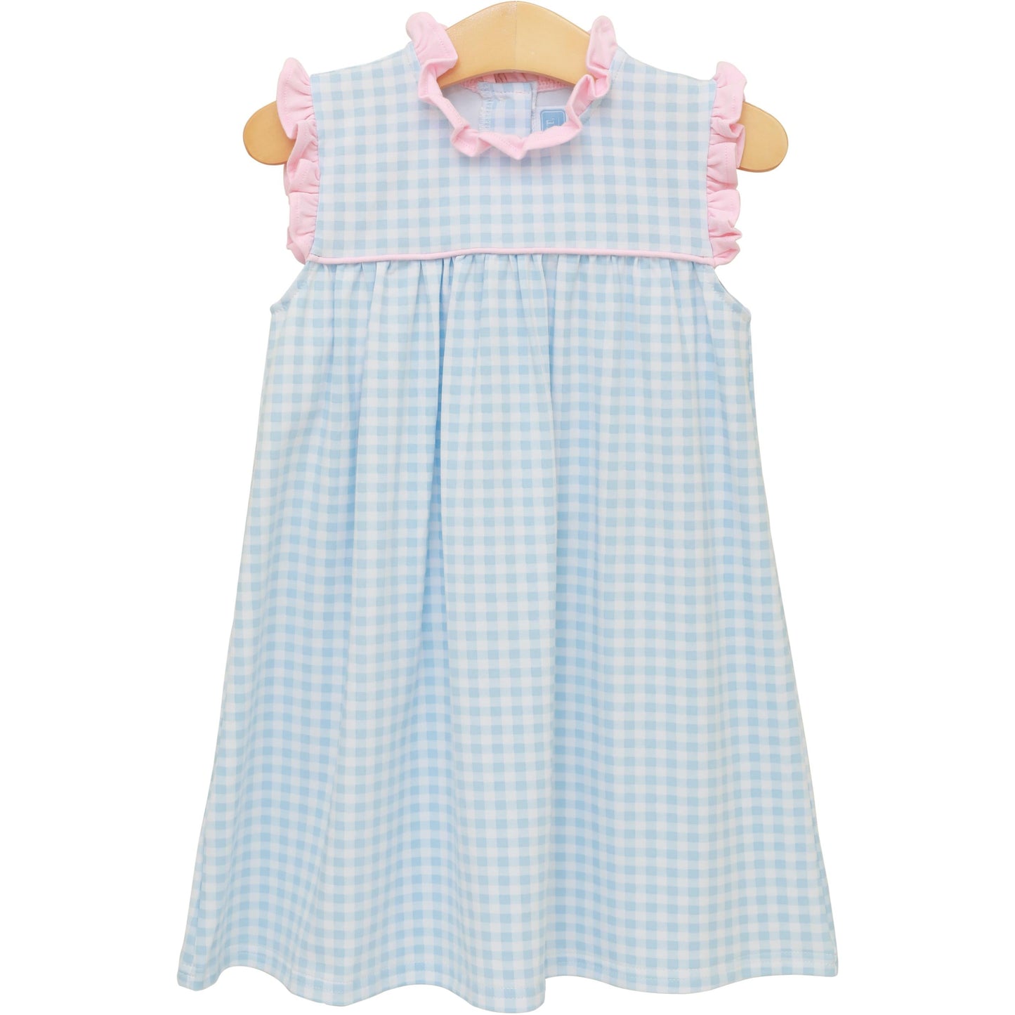 Meredith Dress - Light Blue Gingham/Light Pink