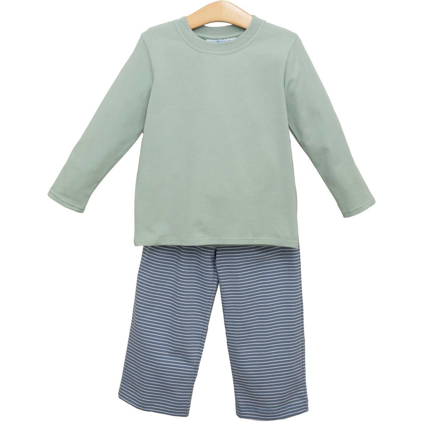Miller Pants Set - Blue Stripes with Sage