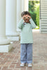 Miller Pants Set - Blue Stripes with Sage