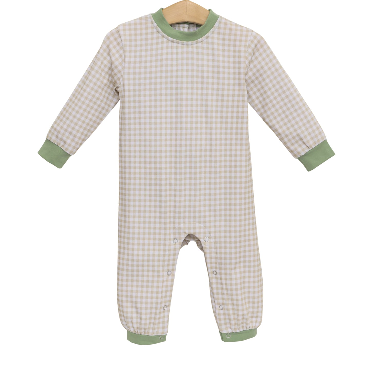 Miller Romper - Khaki Gingham/Sage