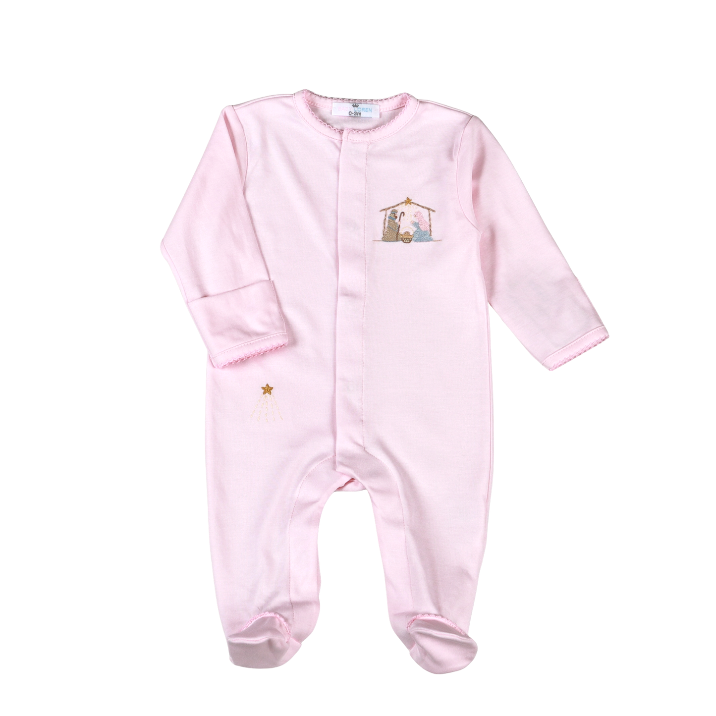 Pink Nativity Pima Footie