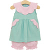 Penelope Bloomer Set - Mint Stripe/Light Pink