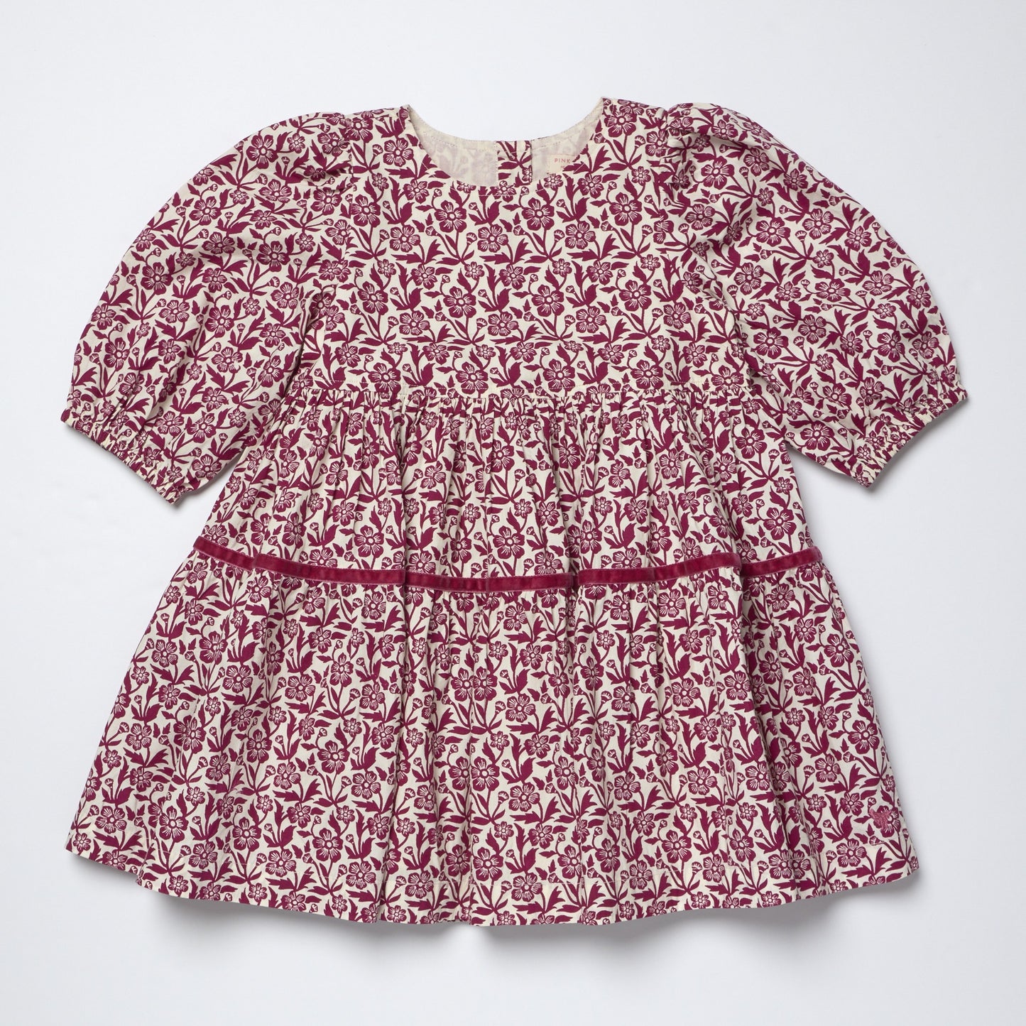 Girls Maribelle Dress - Burgundy Climbing Floral