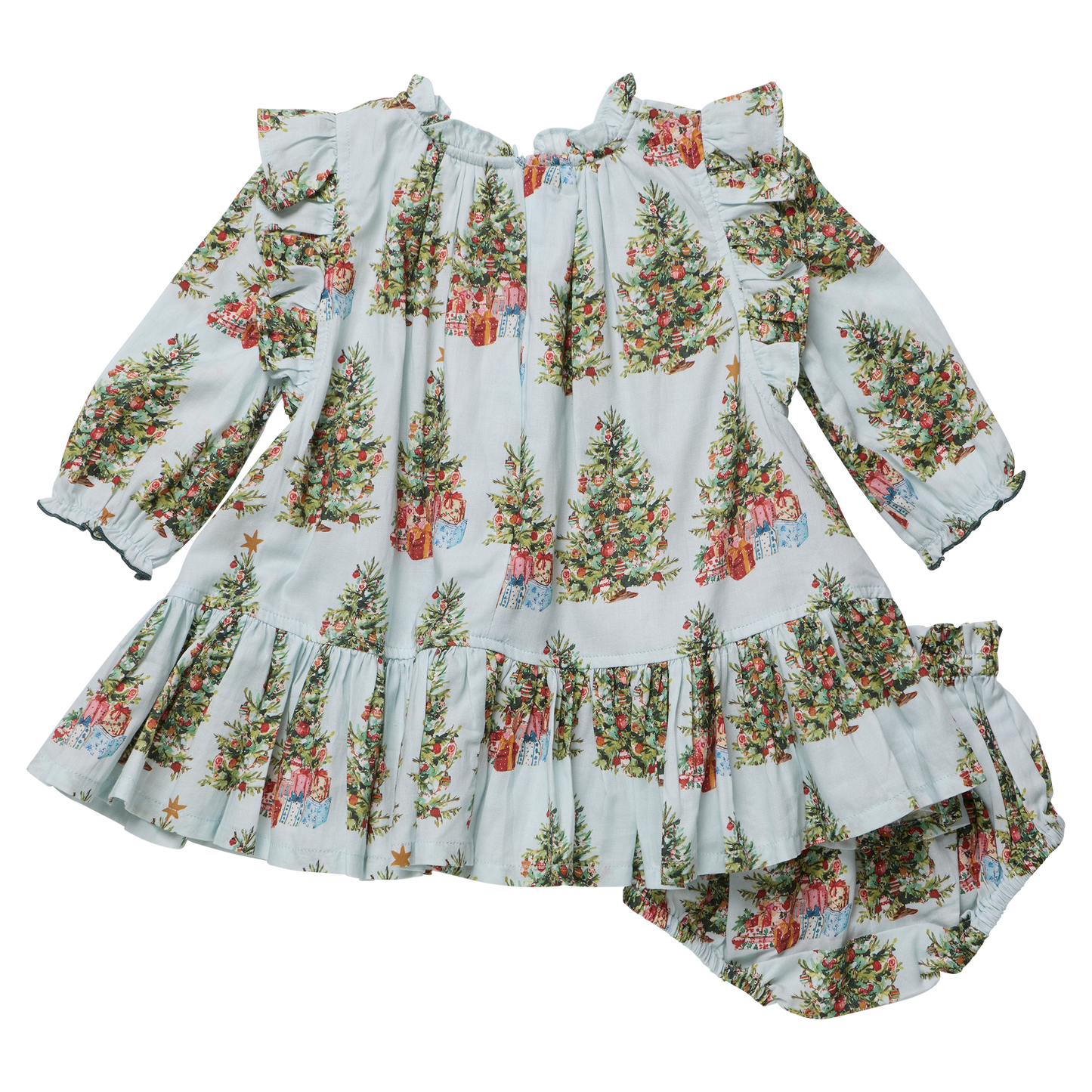 Baby Girls Harper Dress Set - Trees and Presents