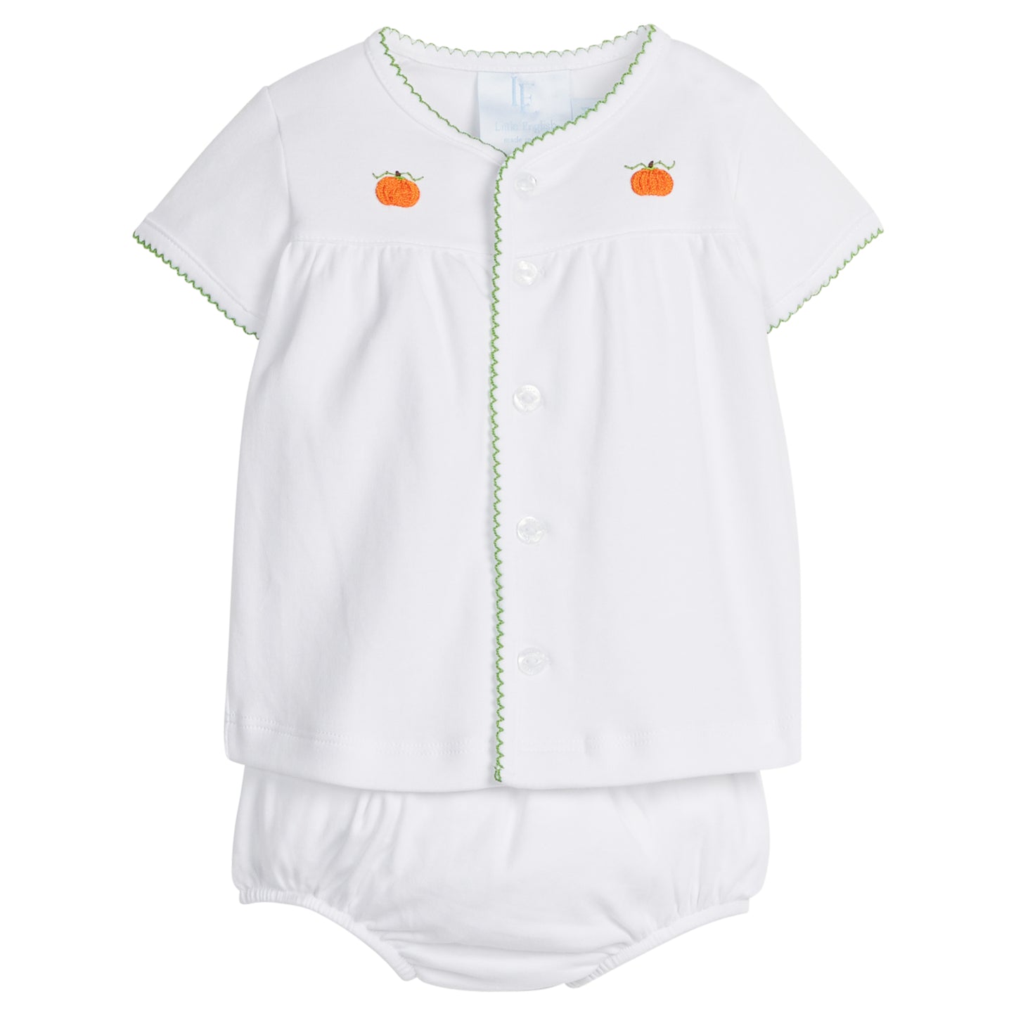 Pinpoint Layette Knit Set - Pumpkin