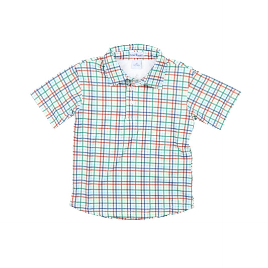 Plaid Polo Short Sleeve Shirt