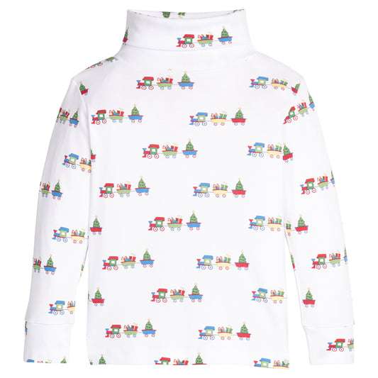 Printed Turtleneck - Holiday Trains