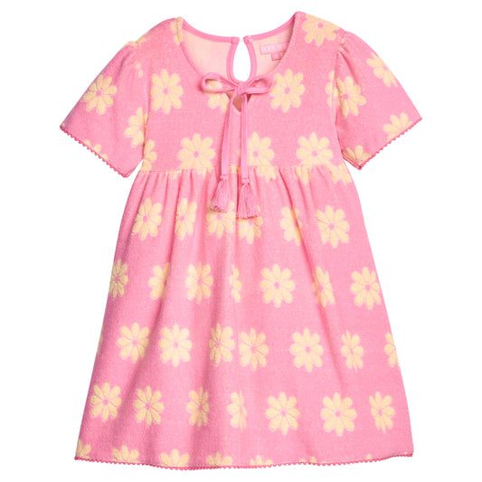 Riviera Dress - Pink Floral Terry