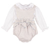 Sophie & Lucas Girls Blue Floral Blooms Bubble with Blouse and Bows