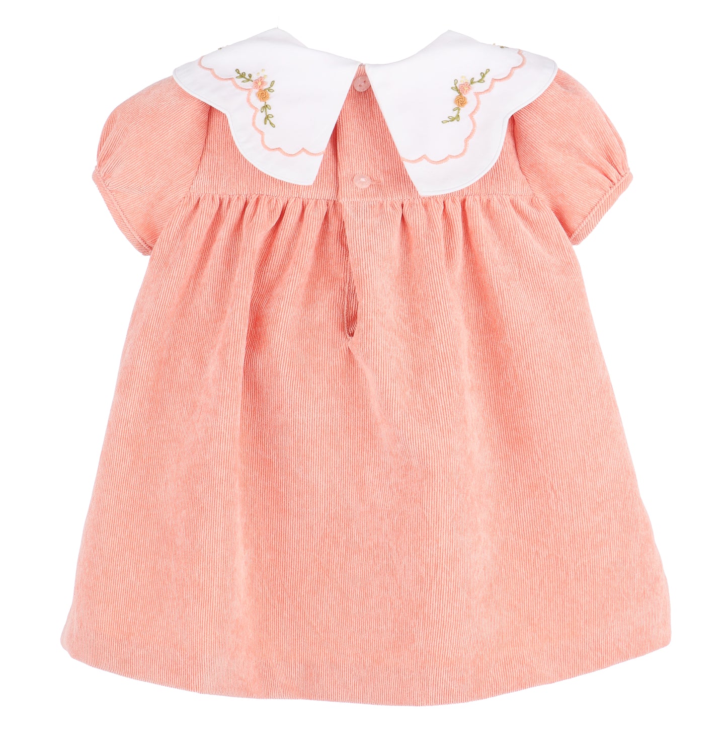 Pumpkin Cord Scallop Dress - Orange