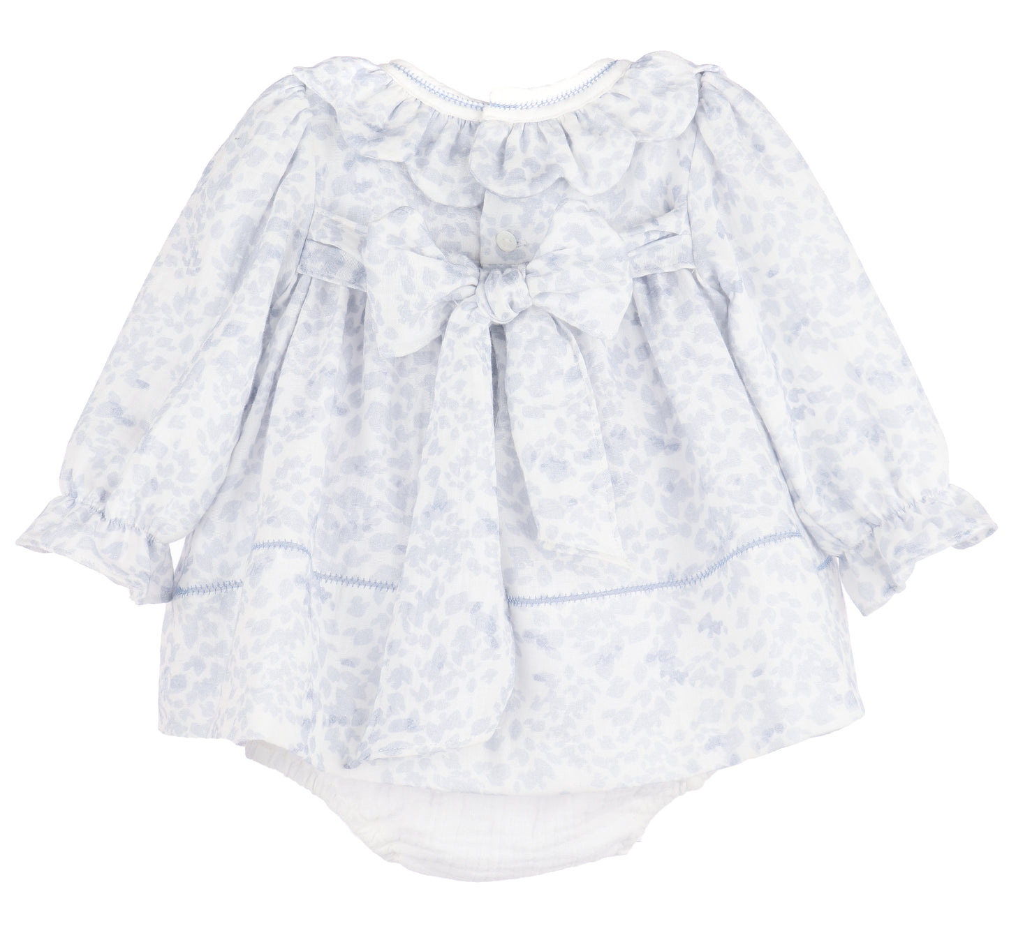 Frosty Floral Scallop Ruffle Float - Blue