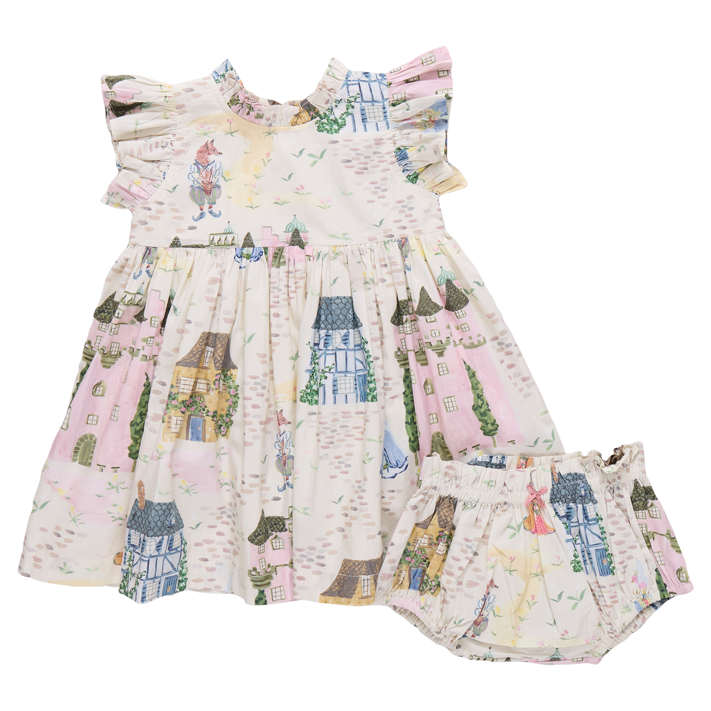 Baby Girls Jennifer Dress Set - Whimsical Castle