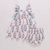 Baby Girls Ailee Dress Set - Pink Dewdrop Block Print