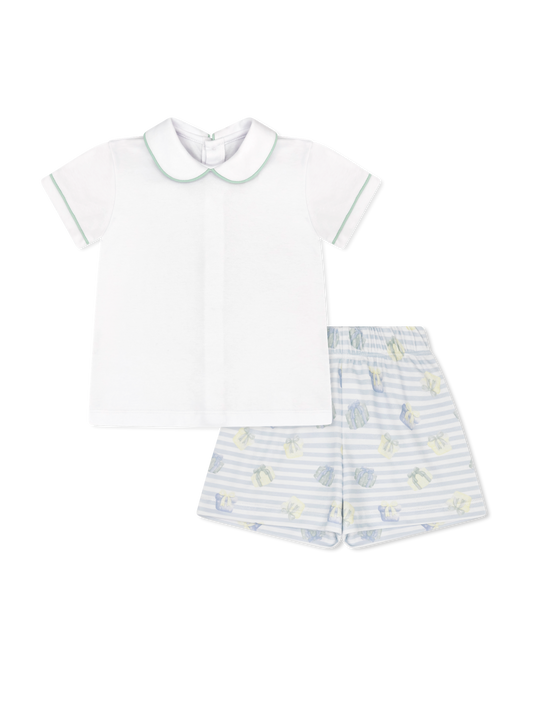 Sibley Short Set - Memorable Moments - Custom Party Print - Blue