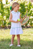 Sleeveless Polo Dress - White with Green