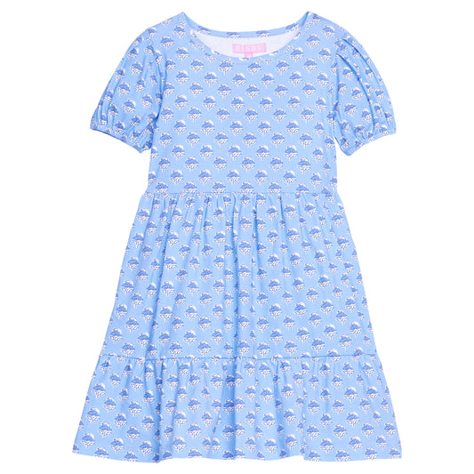 Smita Dress - Cornflower Block Print