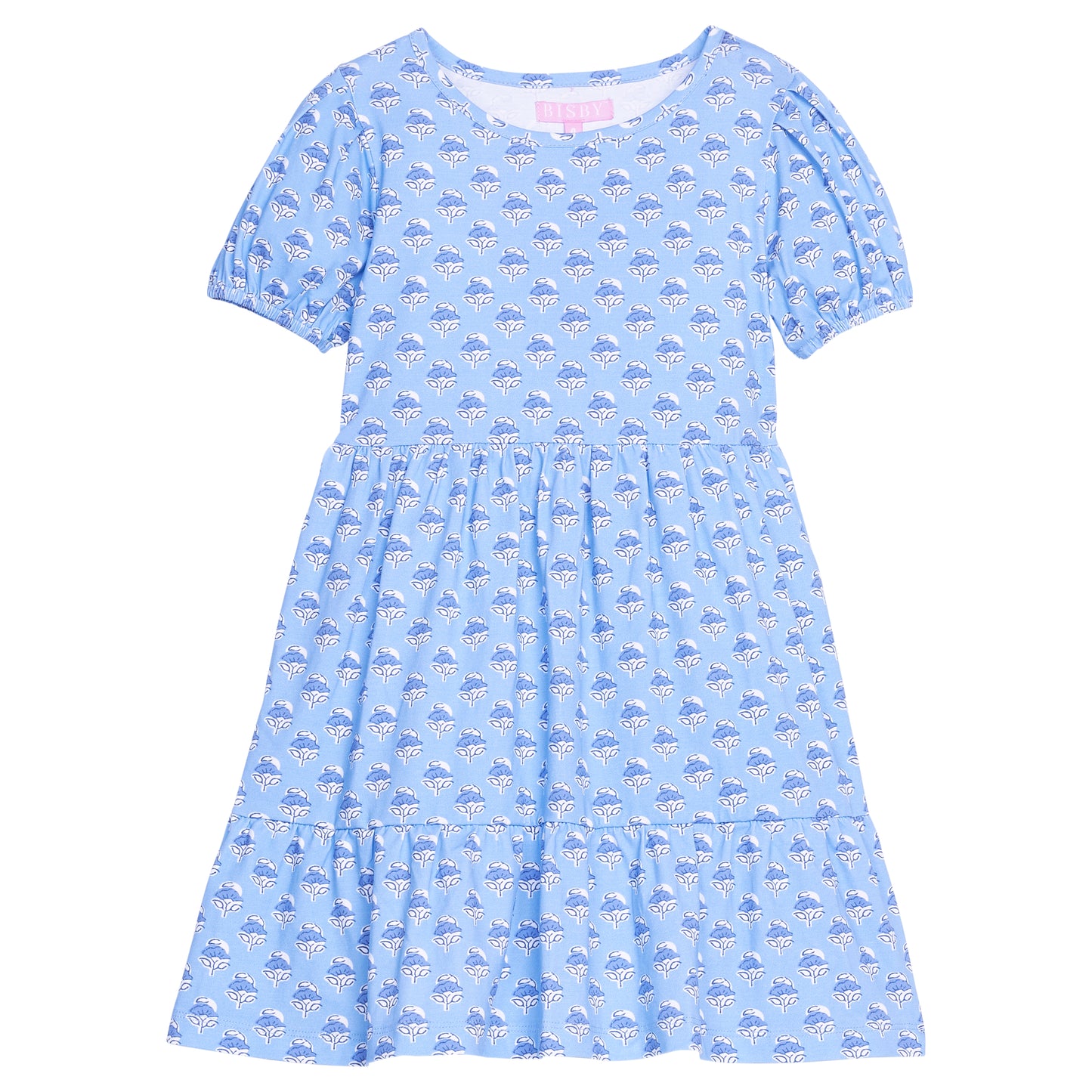 Smita Dress - Cornflower Block Print