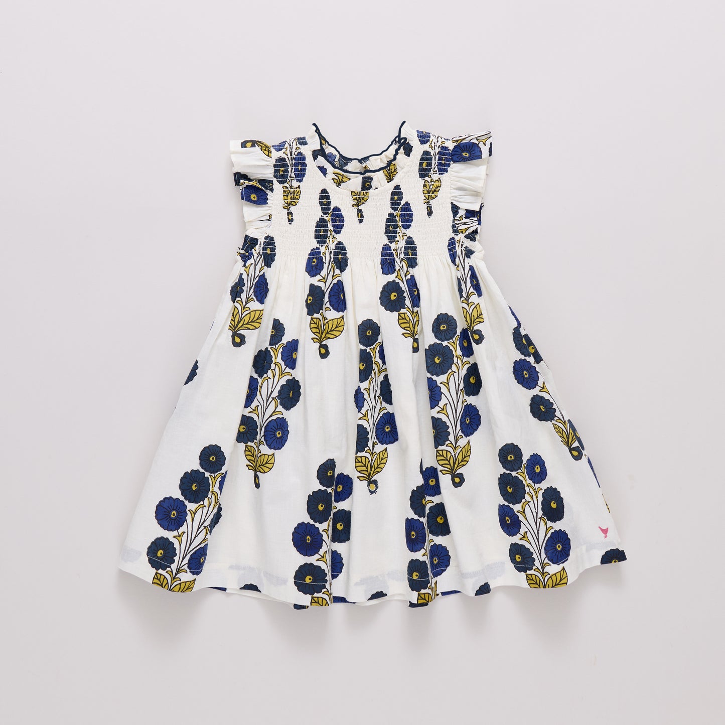 Girls Stevie Dress - Navy Buttercup Floral