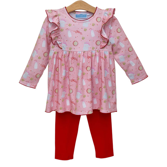 Milk & Cookies Ruffle Pants Set