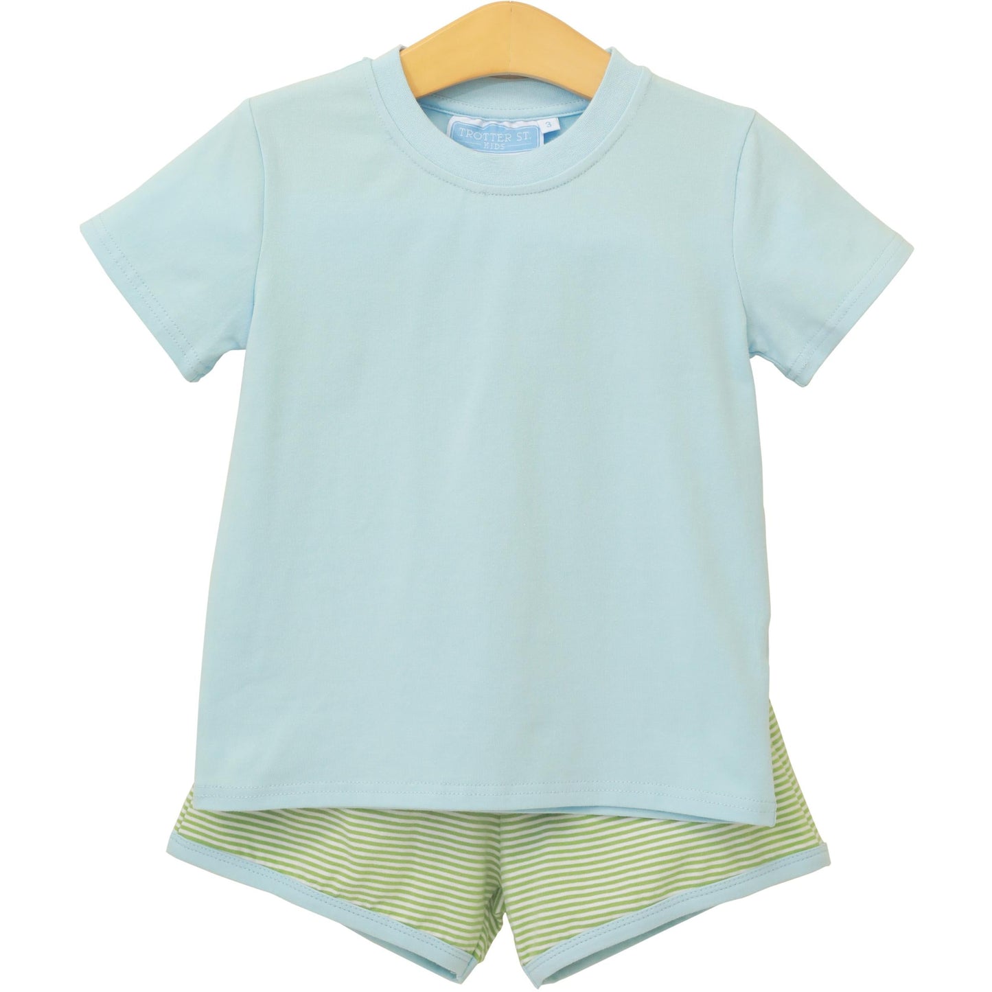 Thomas Short Set - Green Stripe/Light Blue