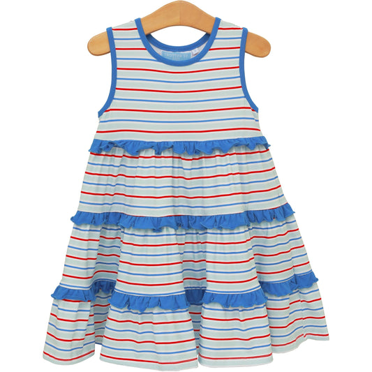 Tinsley Twirl Dress - Patriotic Stripe