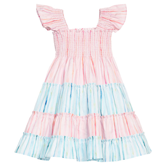 Twirl Dress - Watercolor Multi Stripe