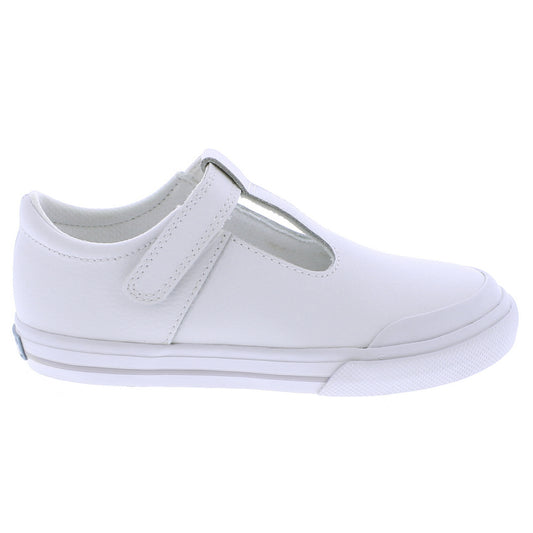 Footmates Drew - White Leather with Gray Accent
