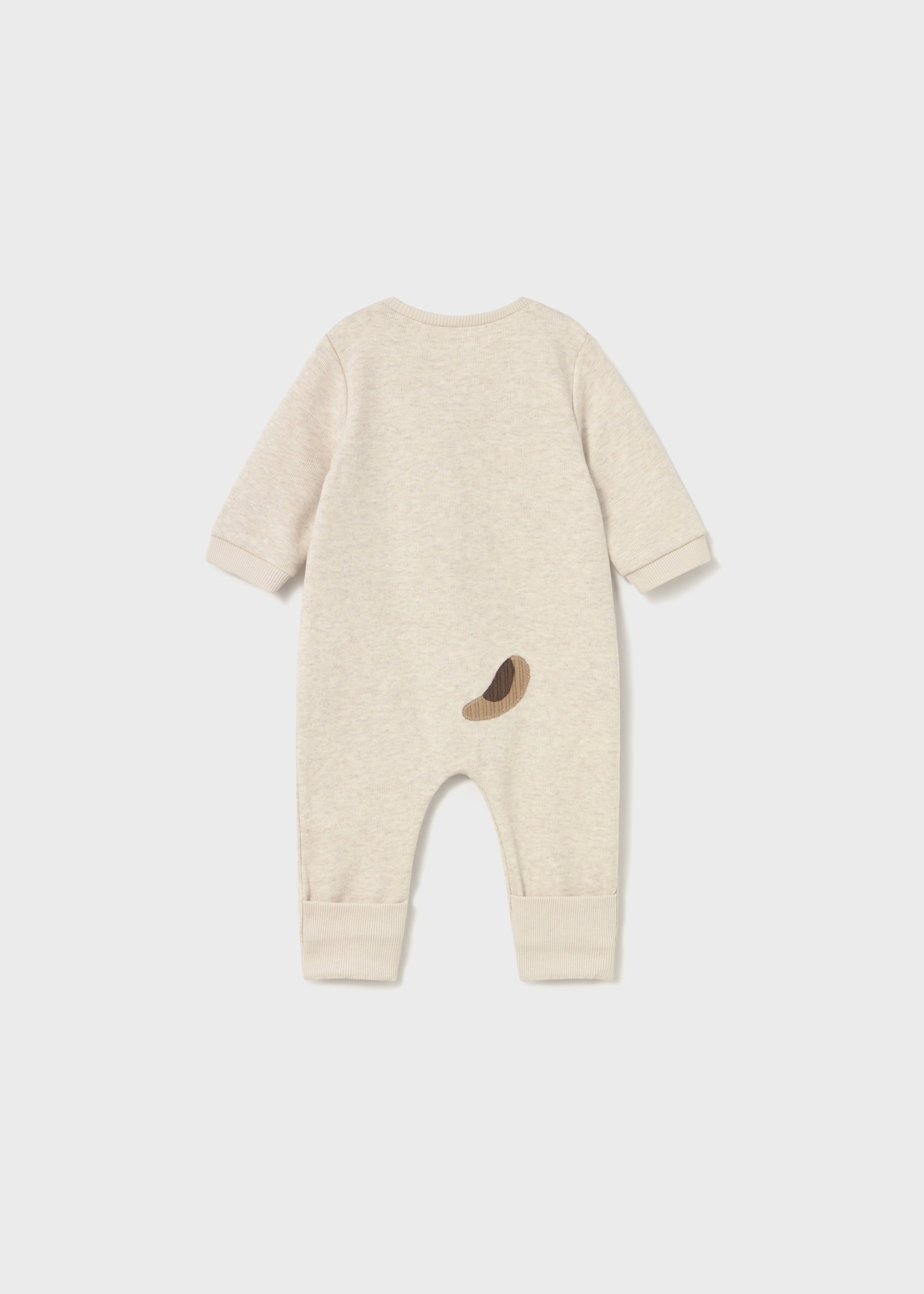 Newborn Boy Embroidered Applique One Piece - Cream