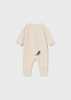 Newborn Boy Embroidered Applique One Piece - Cream
