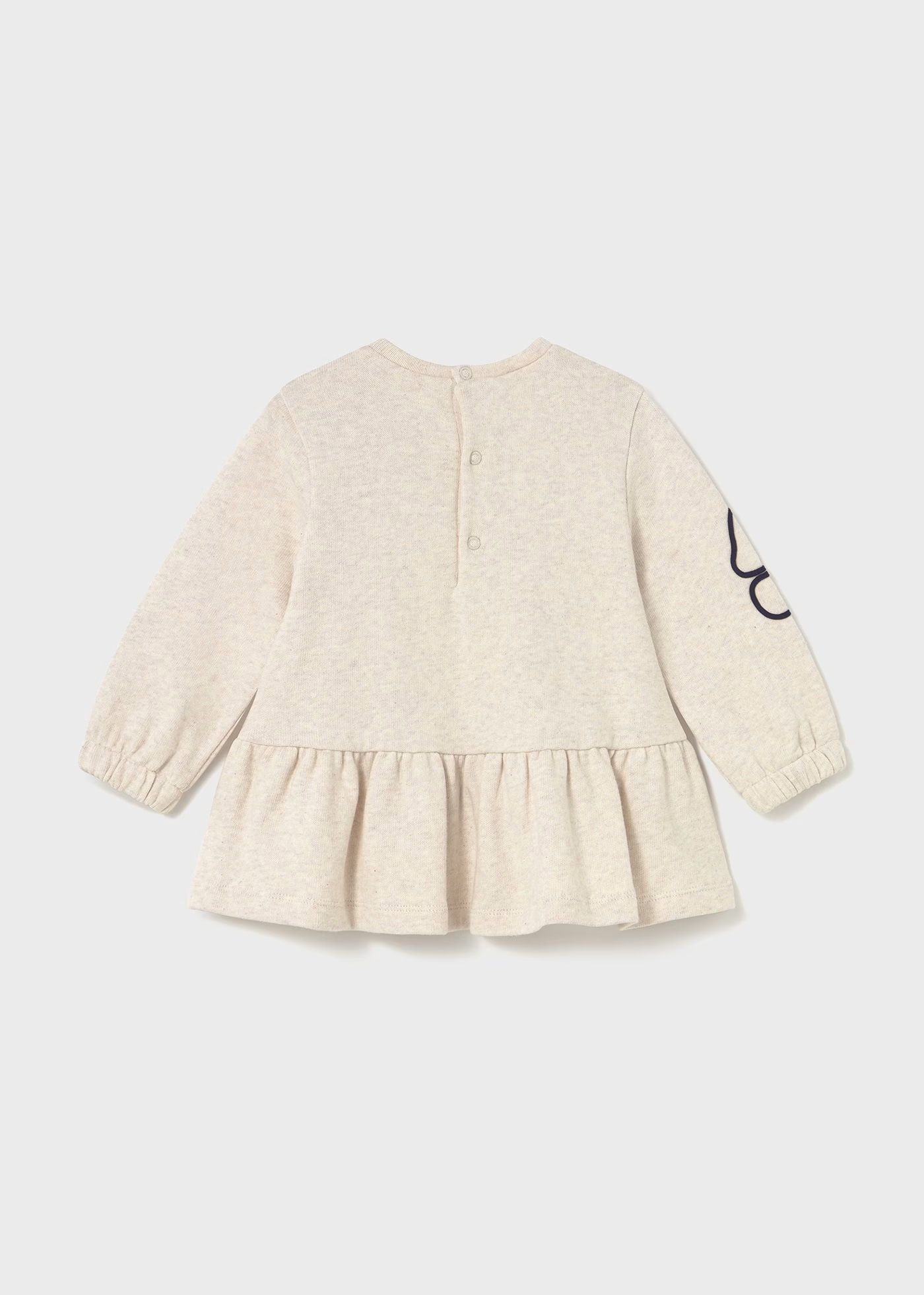 Baby Flower Applique Dress - Sand Heather