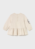 Baby Flower Applique Dress - Sand Heather