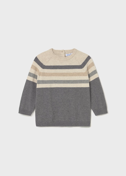 Baby Colorblock Sweater - Graphite Heather