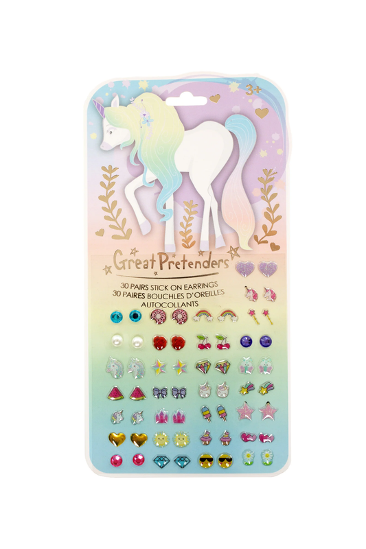 Whimsical Unicorn Sticker Earrings - 30 Pairs