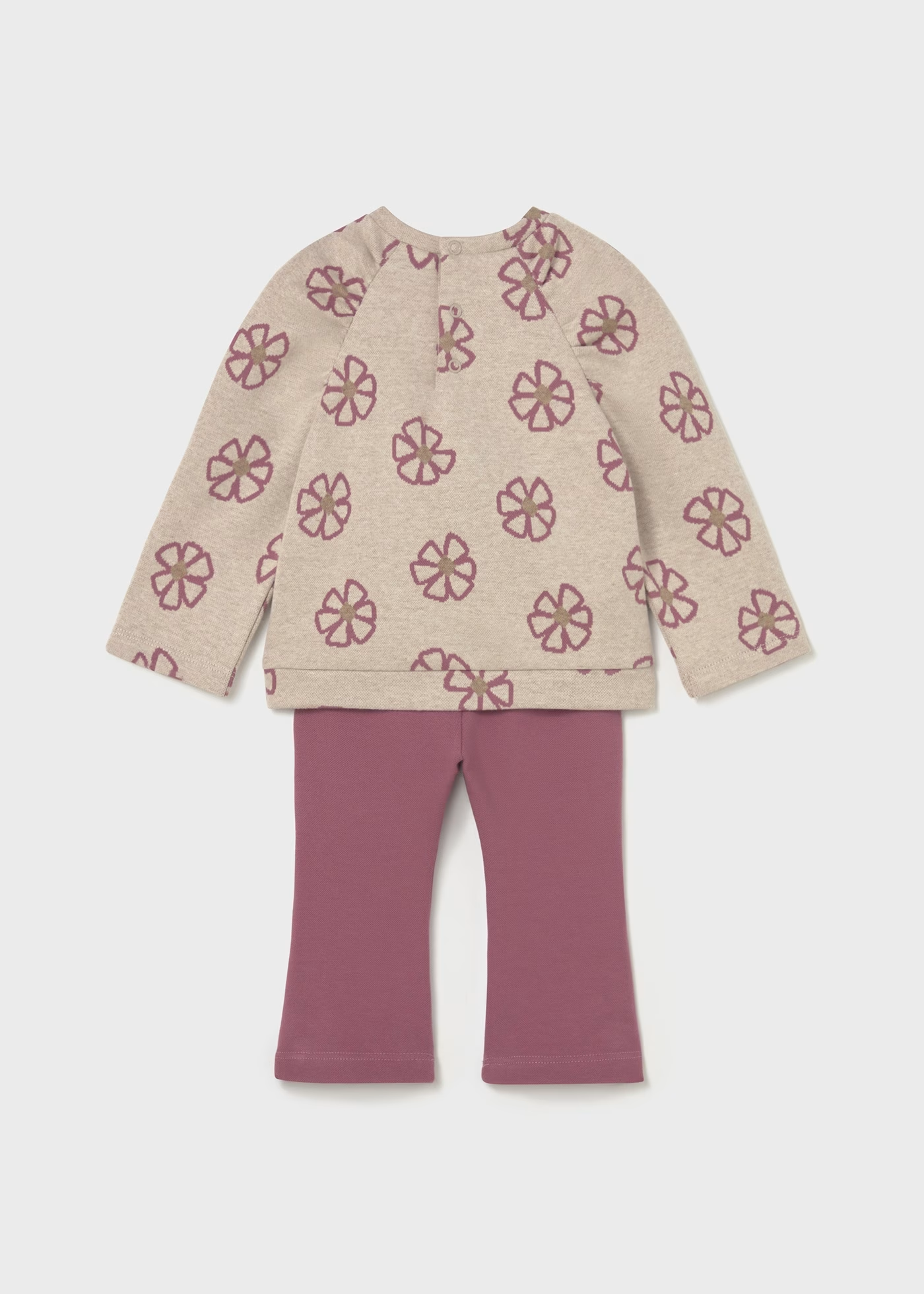 Baby Leggings and Printed Sweatshirt Set - Blush