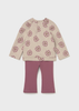 Baby Leggings and Printed Sweatshirt Set - Blush